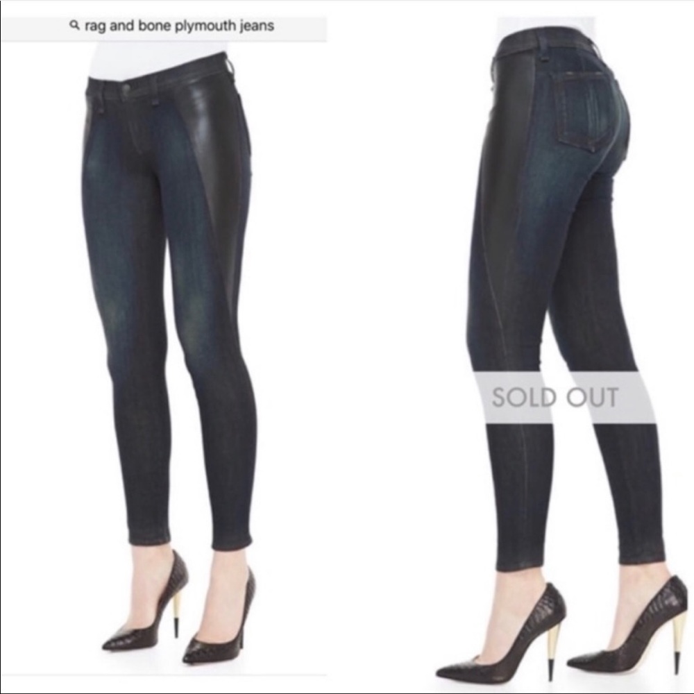 Rag & bone Jeans with side leather panels